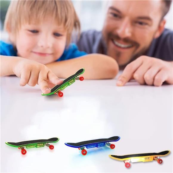 Set of 25, Light up Mini Finger Toys LED Fingerboard Hand Skateboard For Kids - Picture 6 of 6